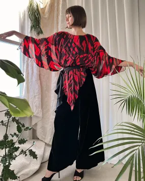 80s Mignon Silk Velvet Ensemble | S