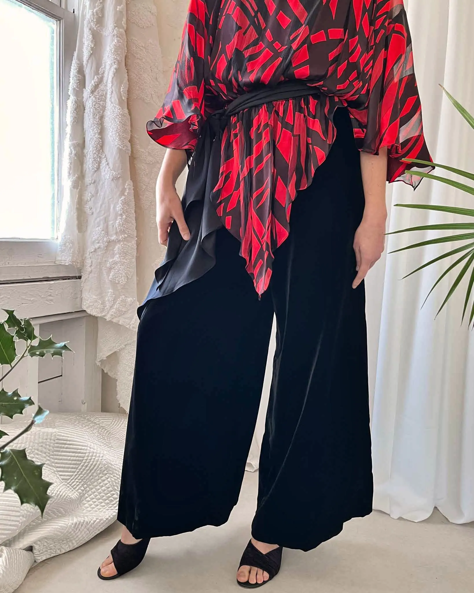 80s Mignon Silk Velvet Ensemble | S