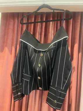 Baisi Bardot Black and White Top