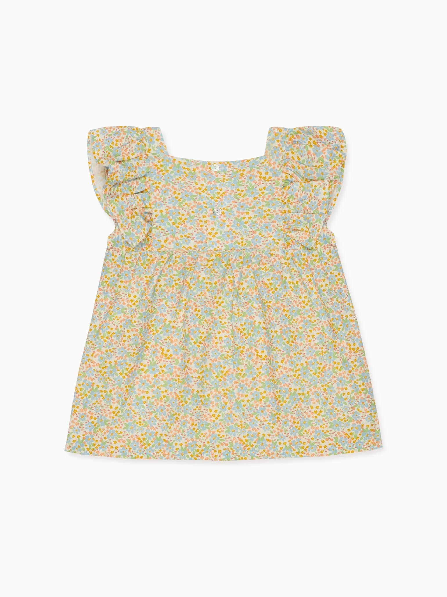 Blue Floral Claudia Smocked Girl Top