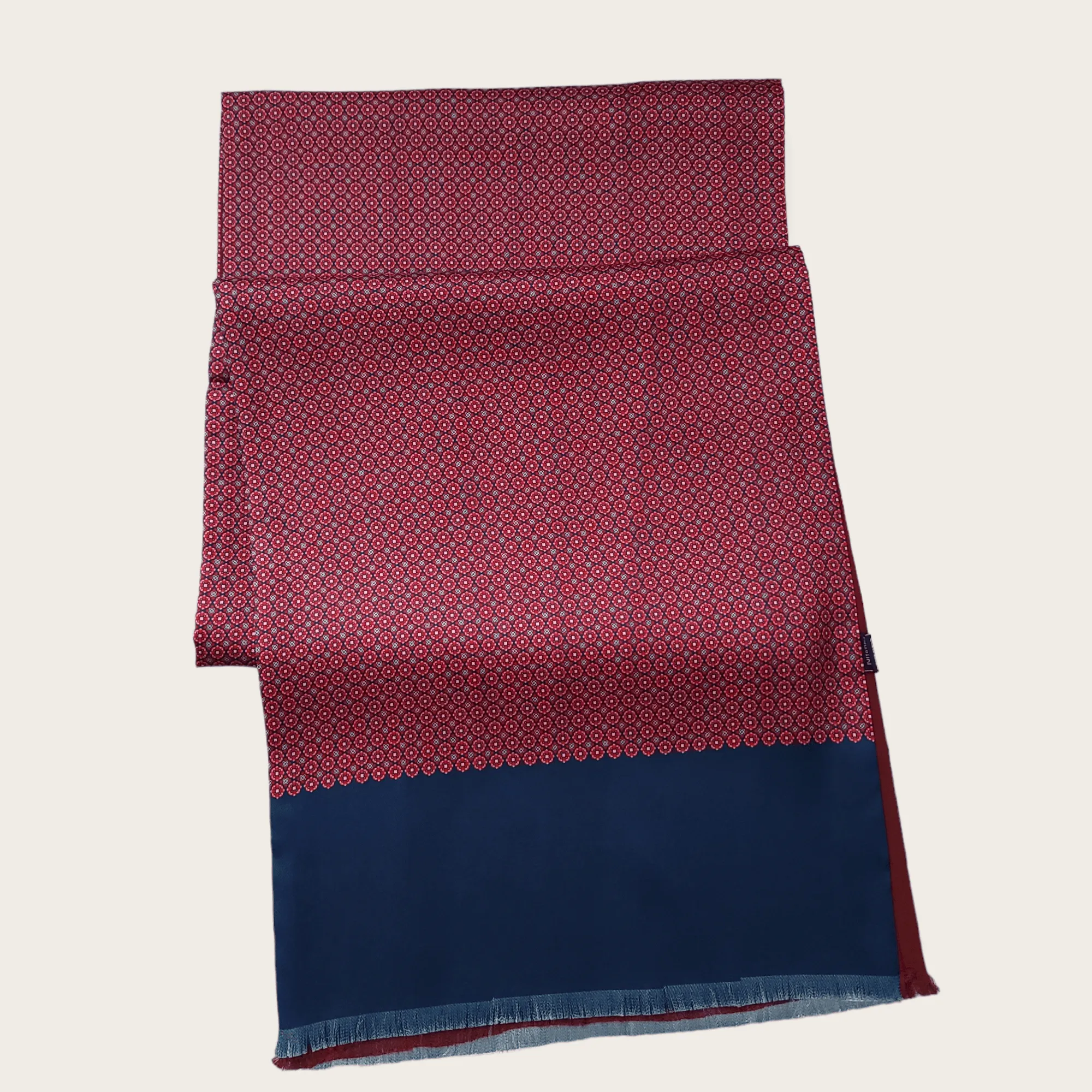 Burgundy Navy Blue Dot Luxury Scarf