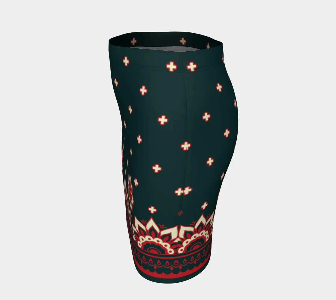 Floral Abstract Fitted Skirt