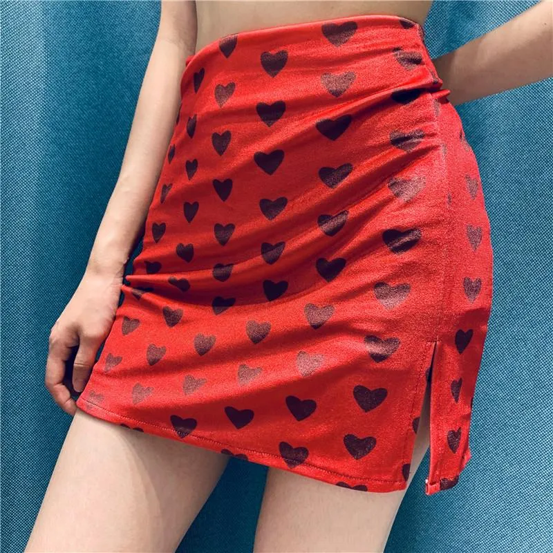 Hearts High Waist Skirt SD01104