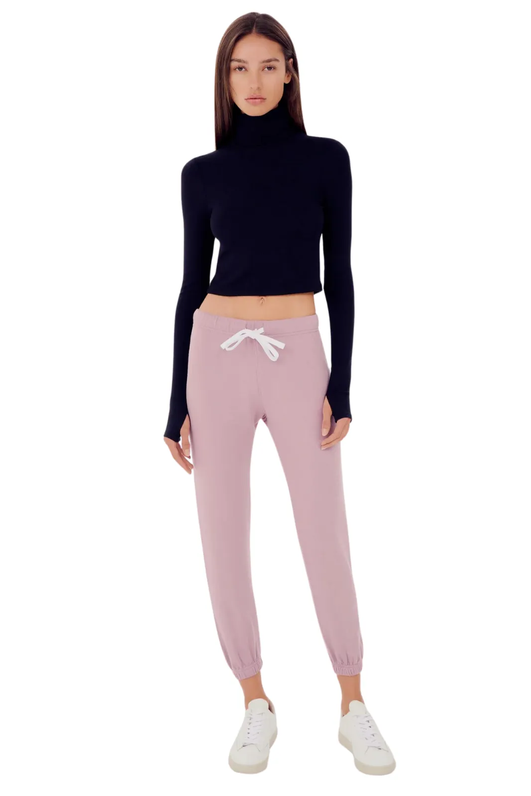 Jackson Rib Cropped Turtleneck, Black
