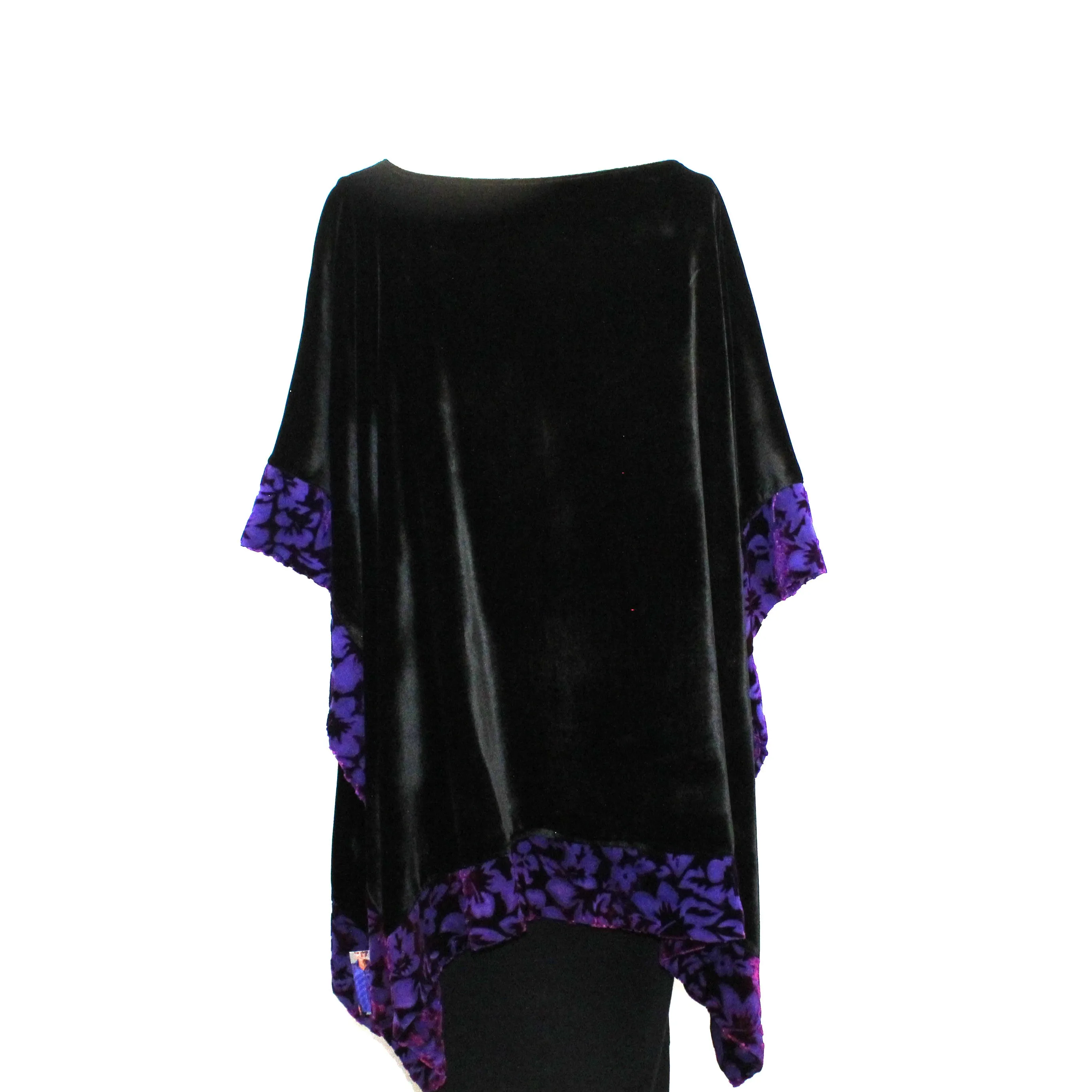 Kay Chapman Tunic, Elia, Velvet, Black/Purple, OS