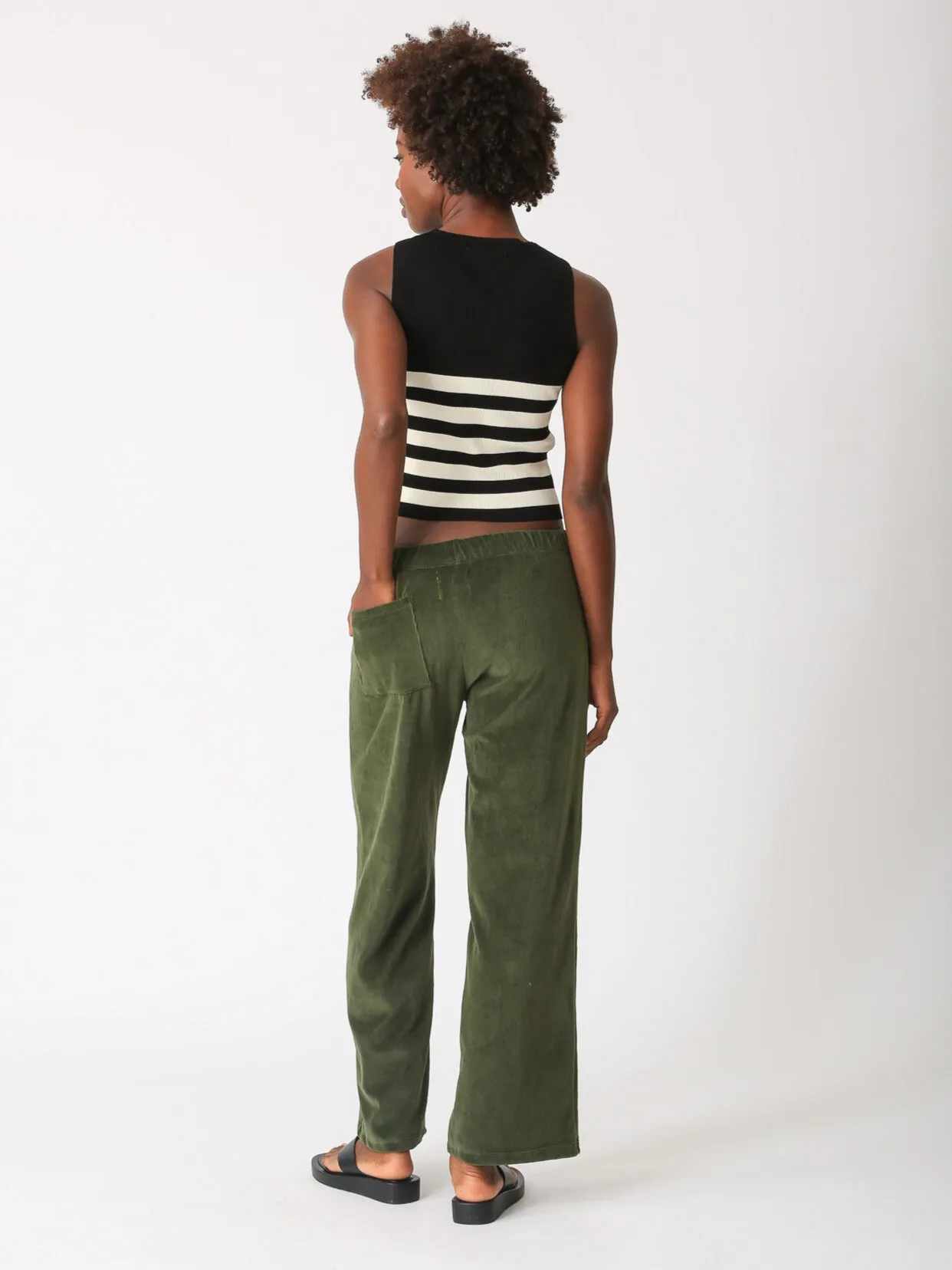 Kelsey Rib Knit Top - Onyx / Crème Stripe