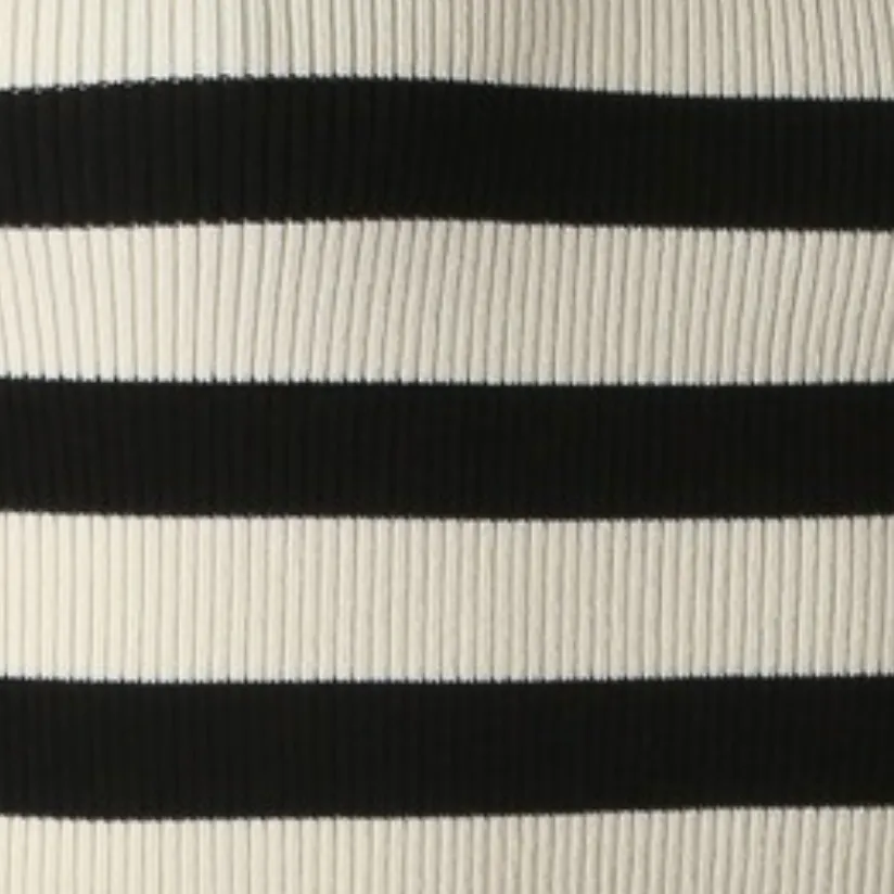 Kelsey Rib Knit Top - Onyx / Crème Stripe