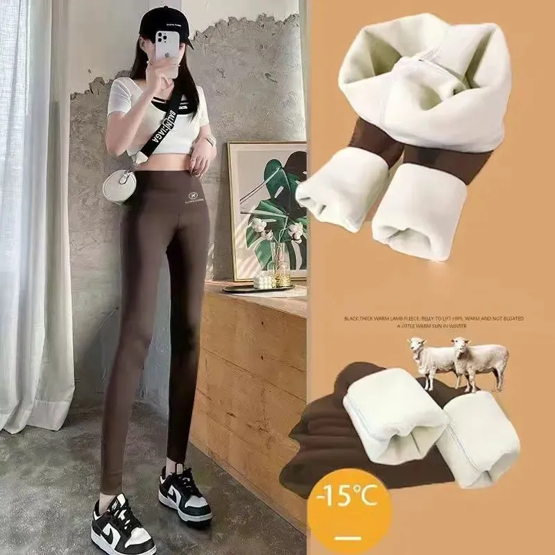 Leggings Women Underwear Thermal Waist Fleece Tight Warm