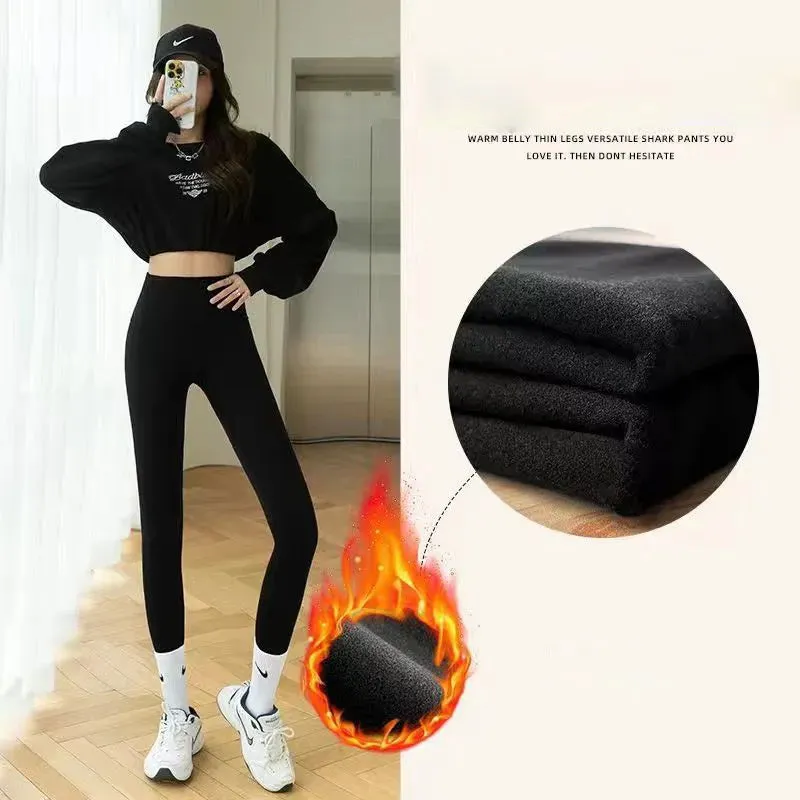 Leggings Women Underwear Thermal Waist Fleece Tight Warm