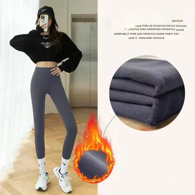 Leggings Women Underwear Thermal Waist Fleece Tight Warm