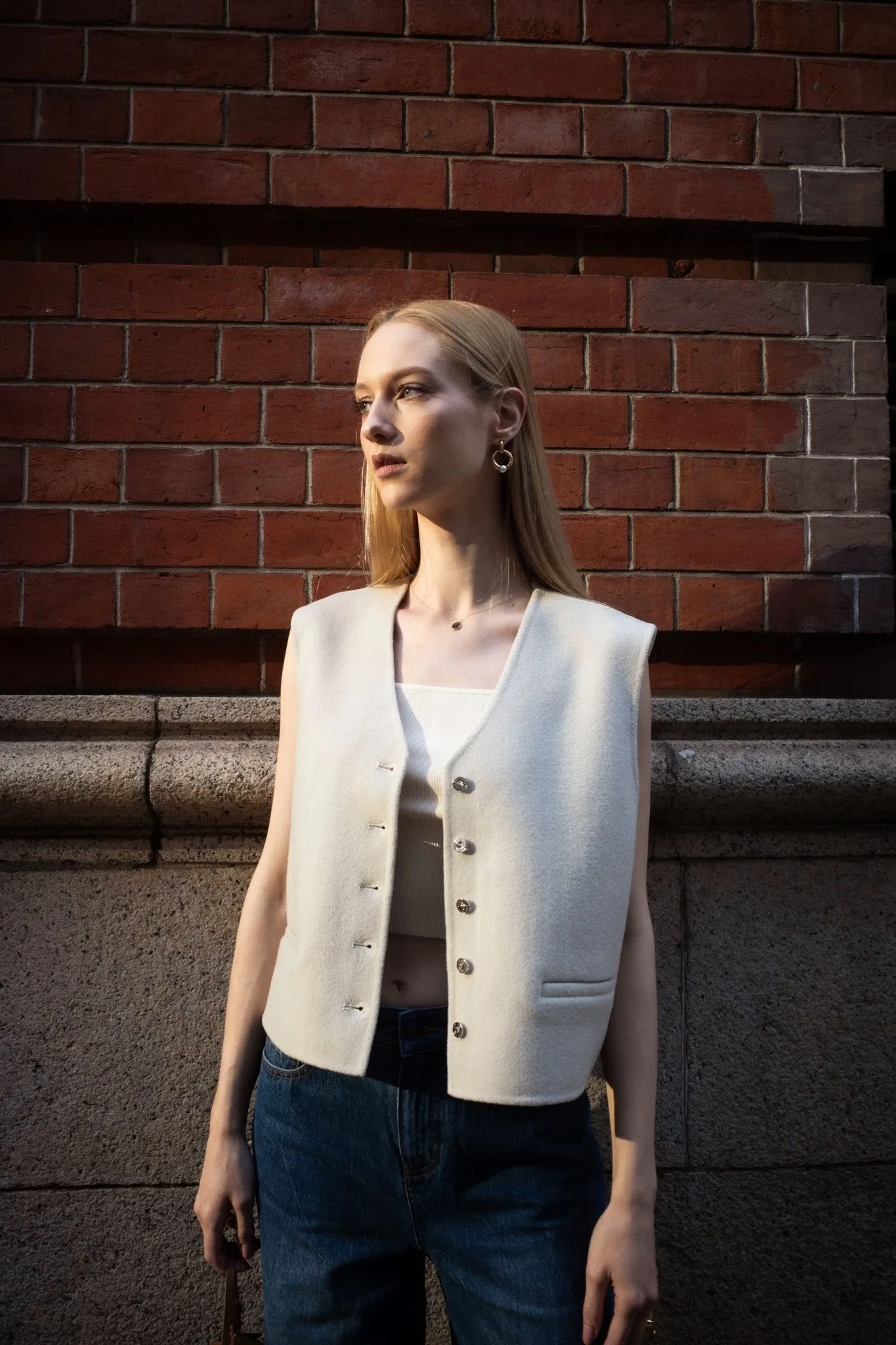 LULU cashmere-blended gilet (Beige)