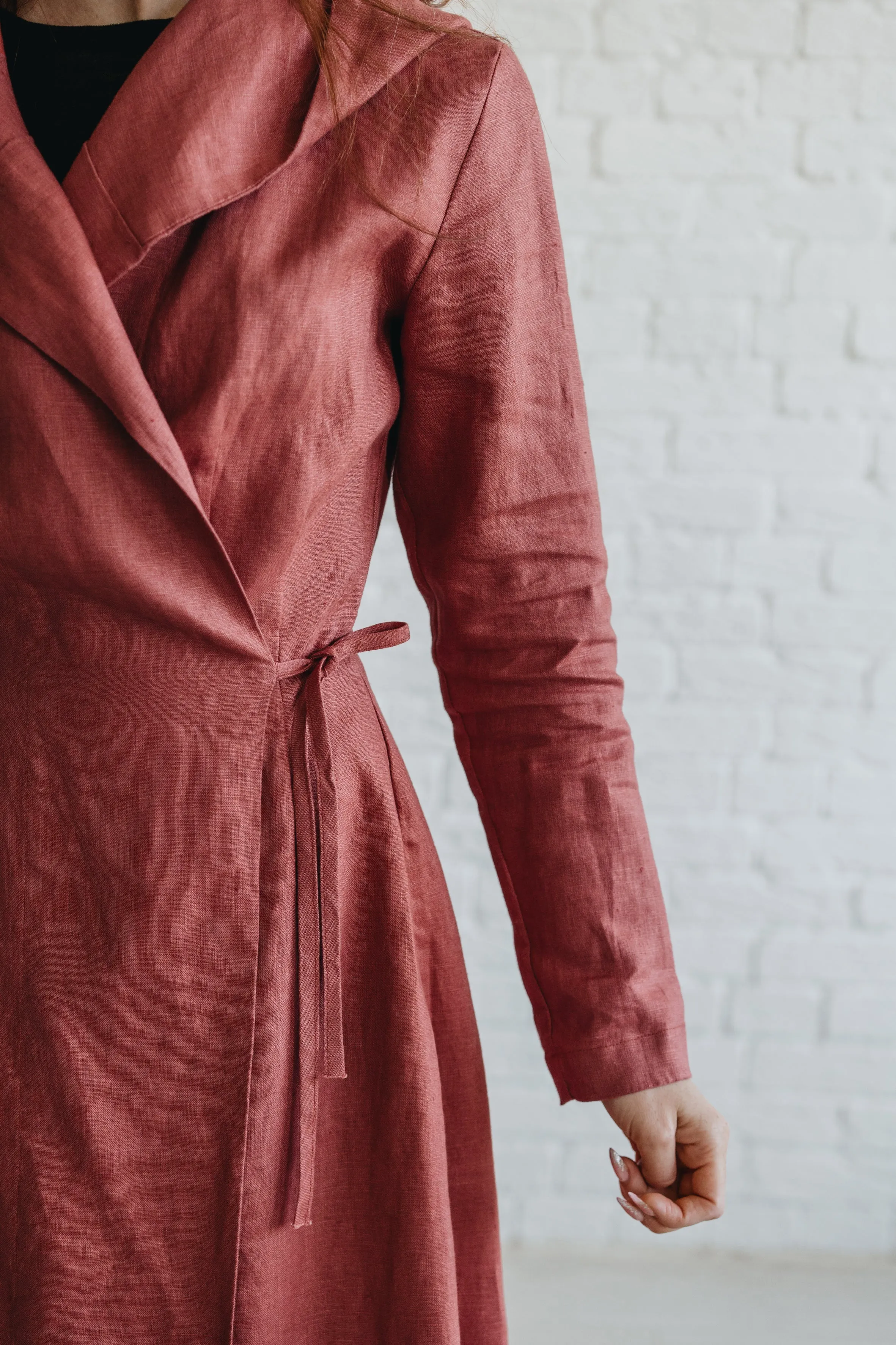 Midi Length Summer Linen Coat