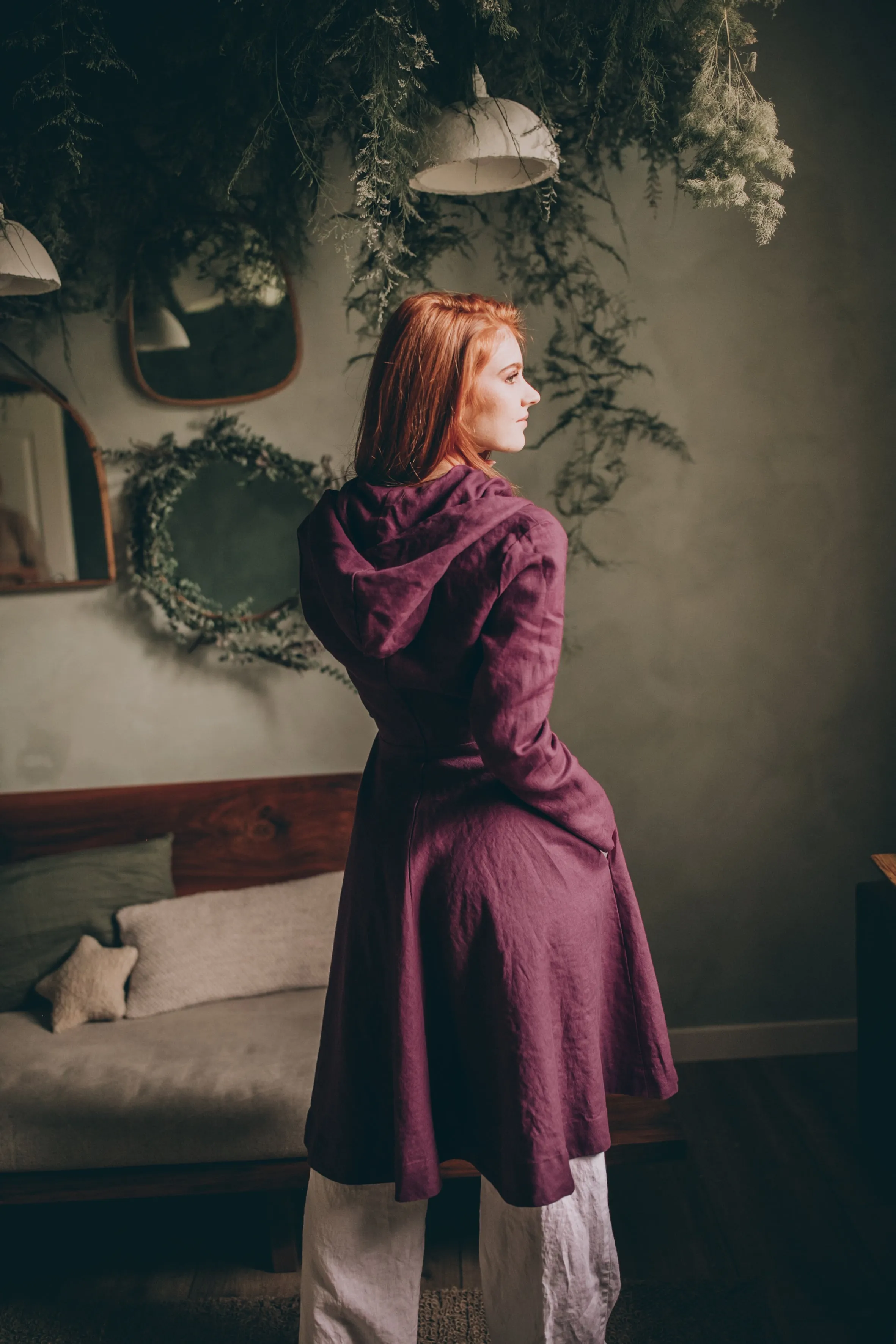Midi Length Summer Linen Coat