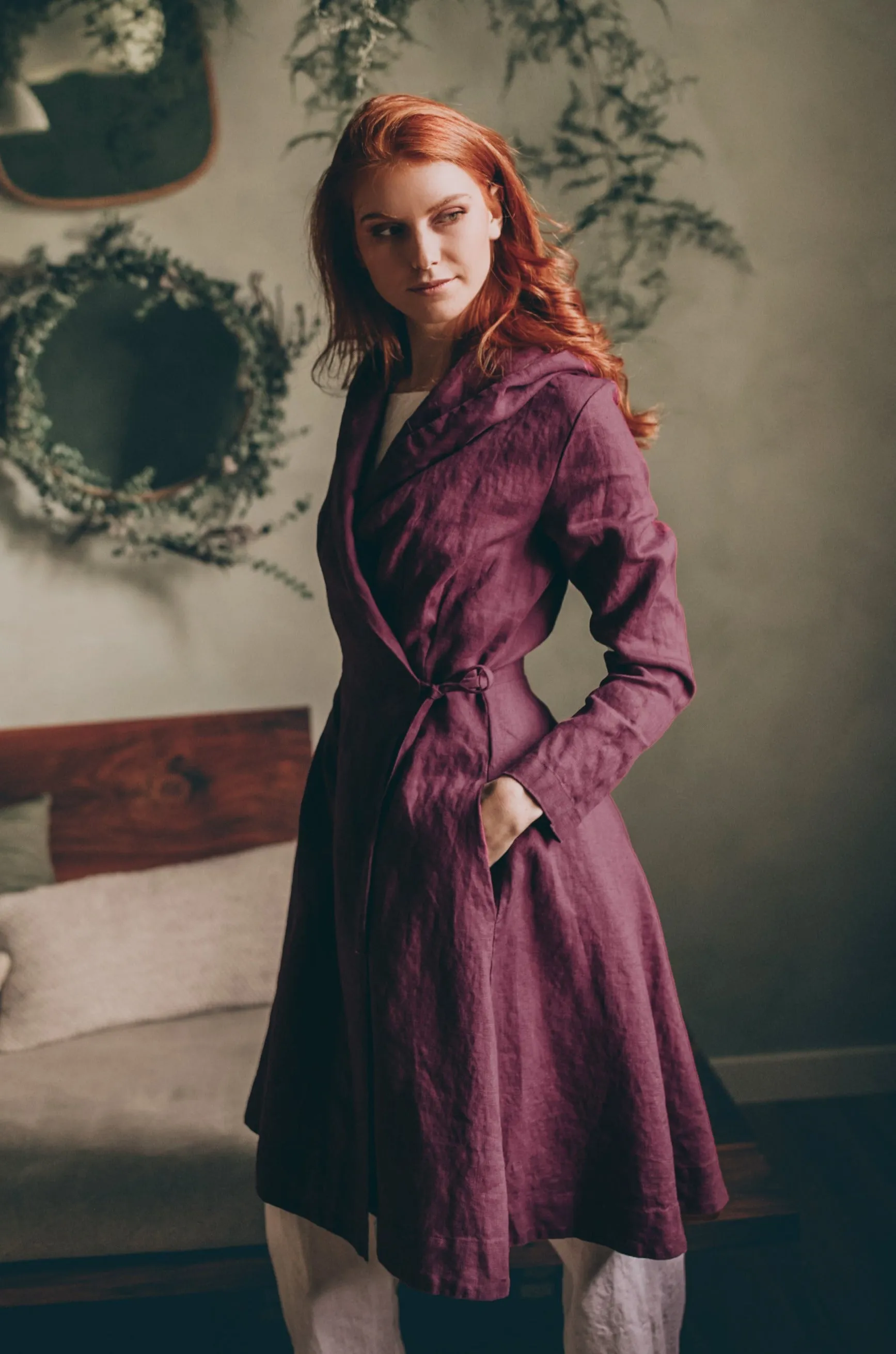 Midi Length Summer Linen Coat