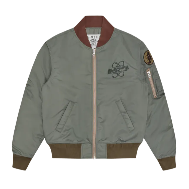 Nylon Shell Bomber Jacket Olive