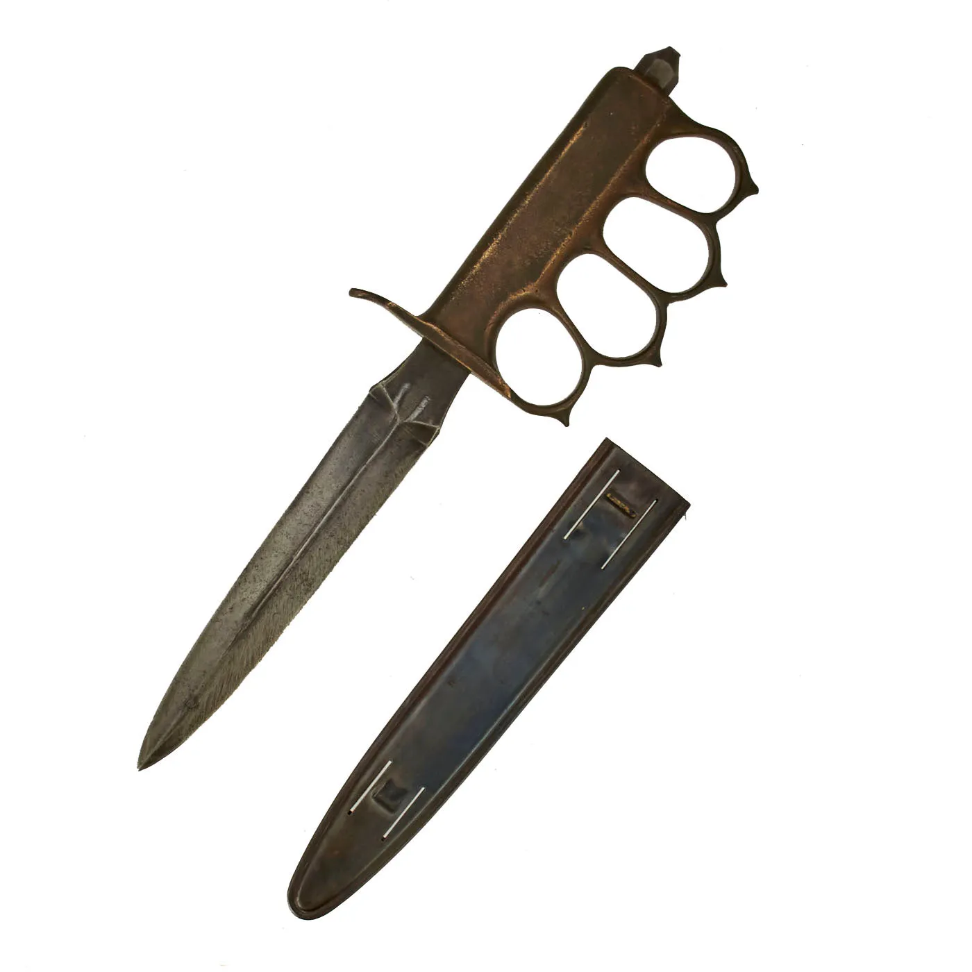 Original U.S. WWI Model 1918 Mark I Modified Trench Knife by L.F.& C. with 1918 Dated Steel Scabbard