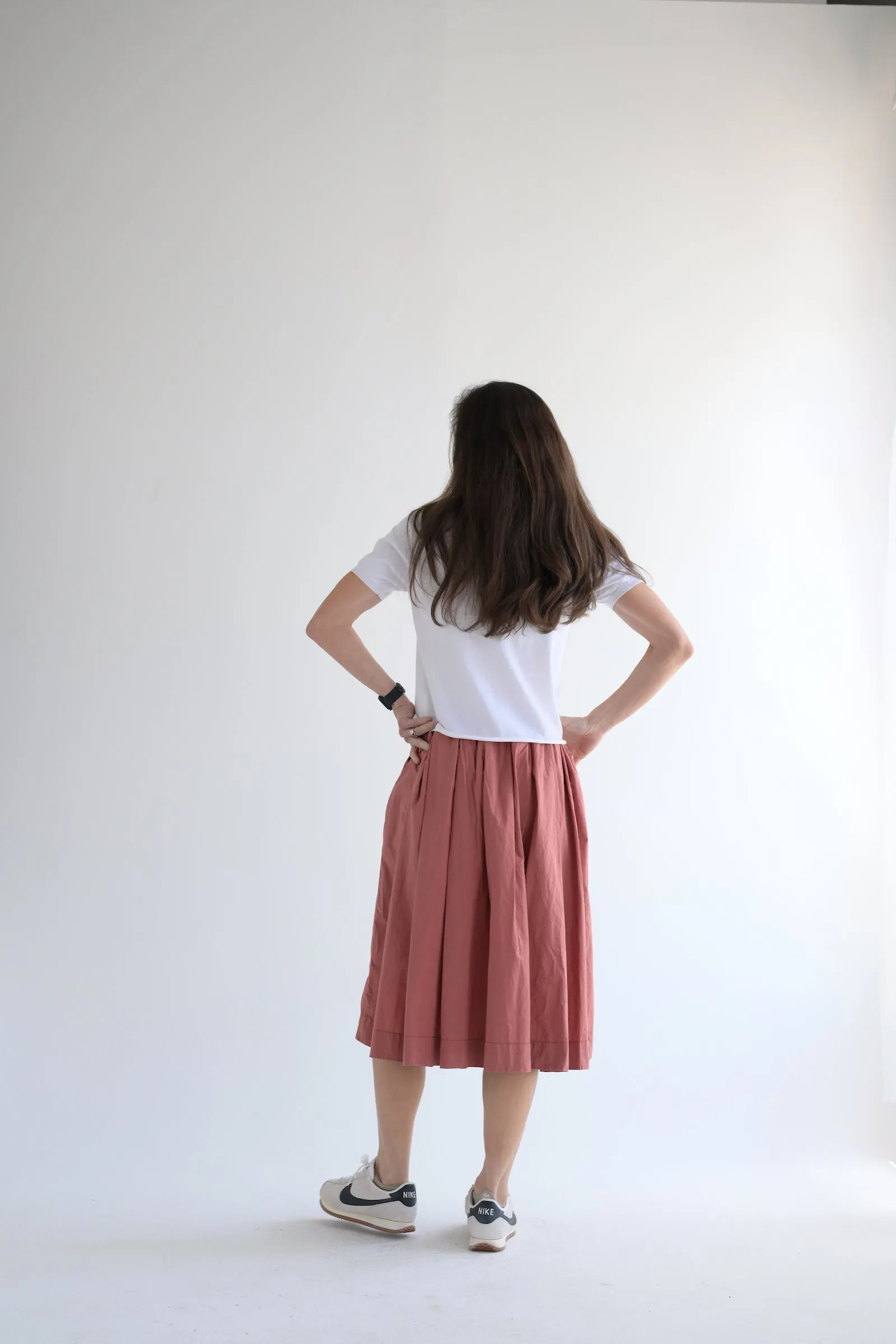 Pleated Skirt TC in Coral
