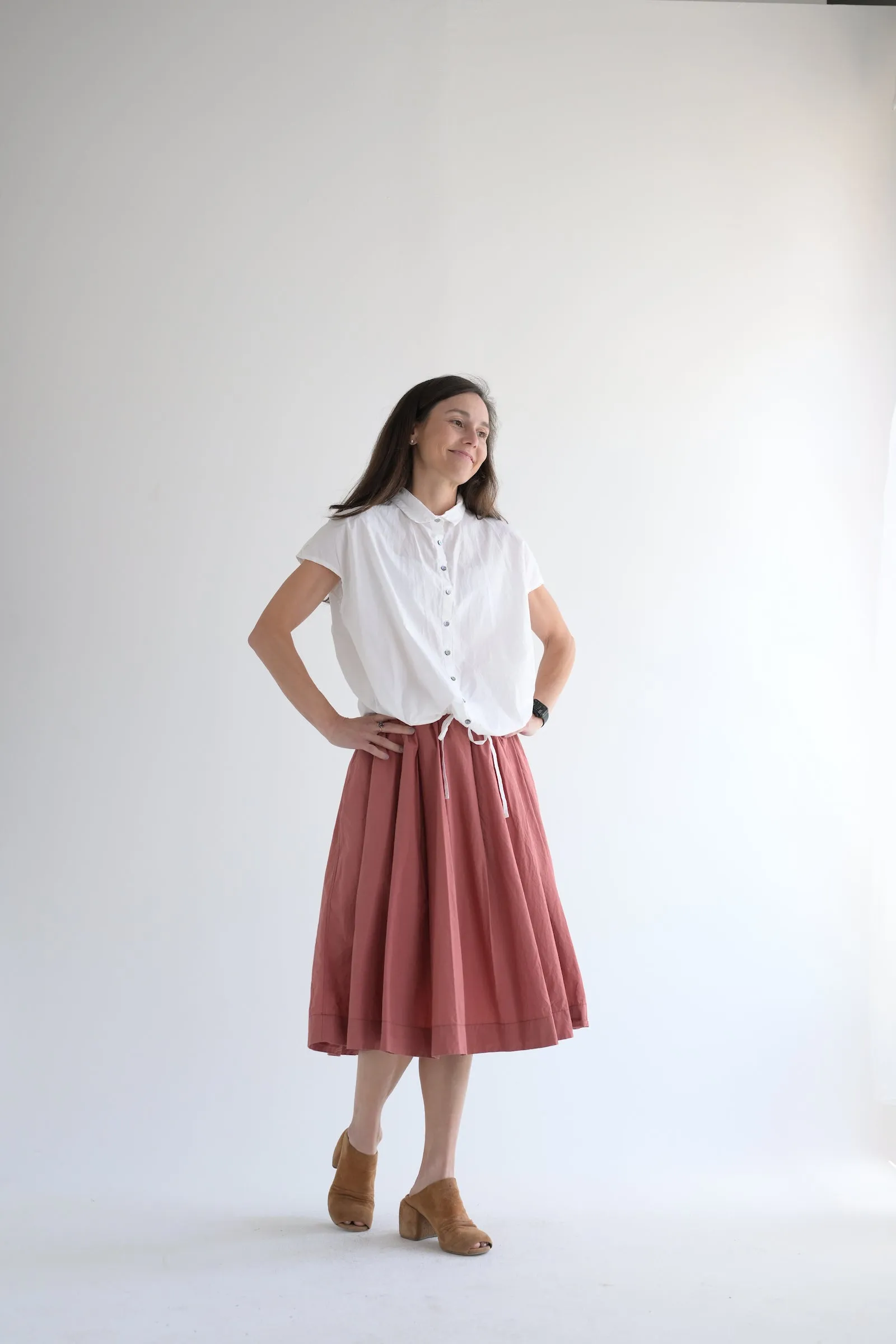 Pleated Skirt TC in Coral