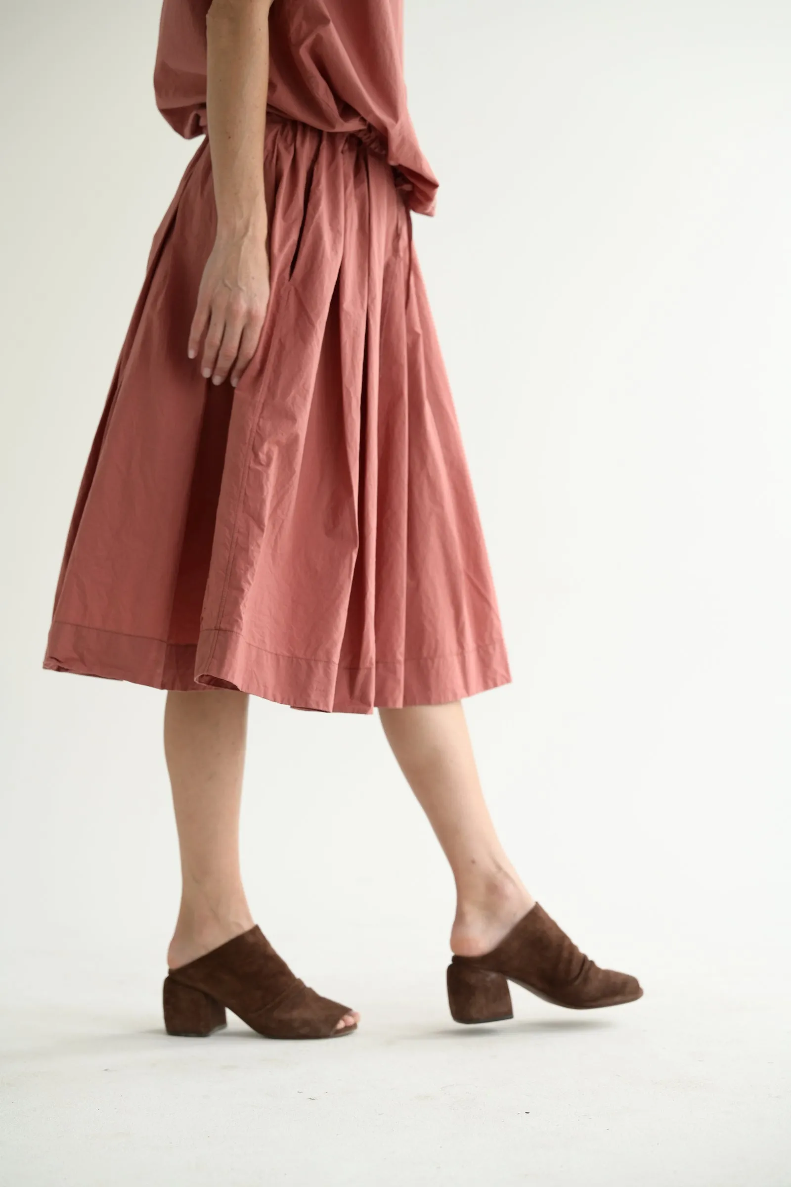 Pleated Skirt TC in Coral