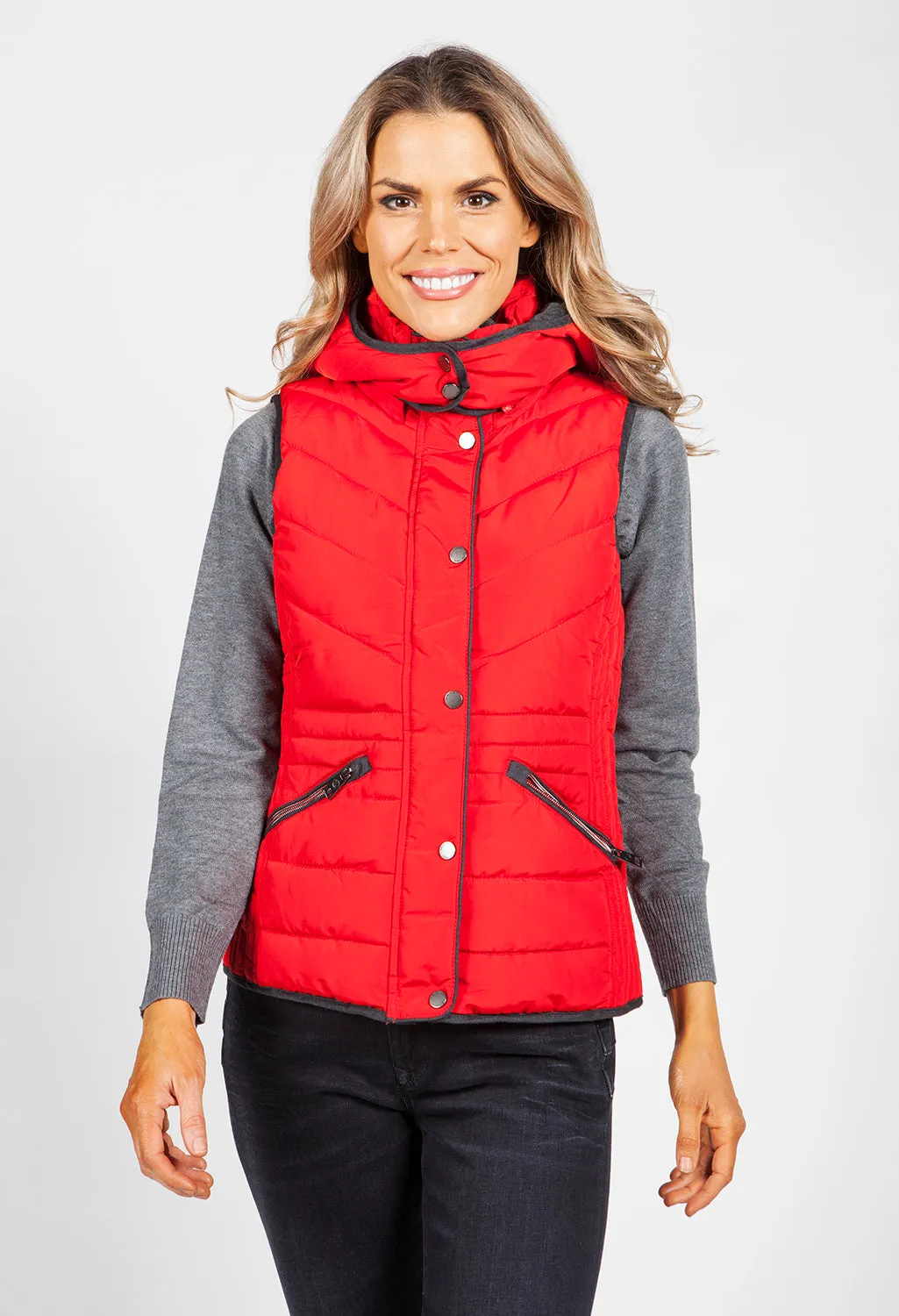 Red Hooded Gilet