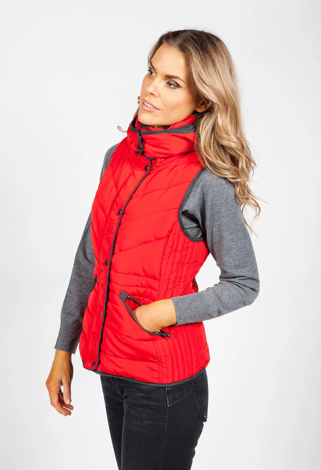 Red Hooded Gilet