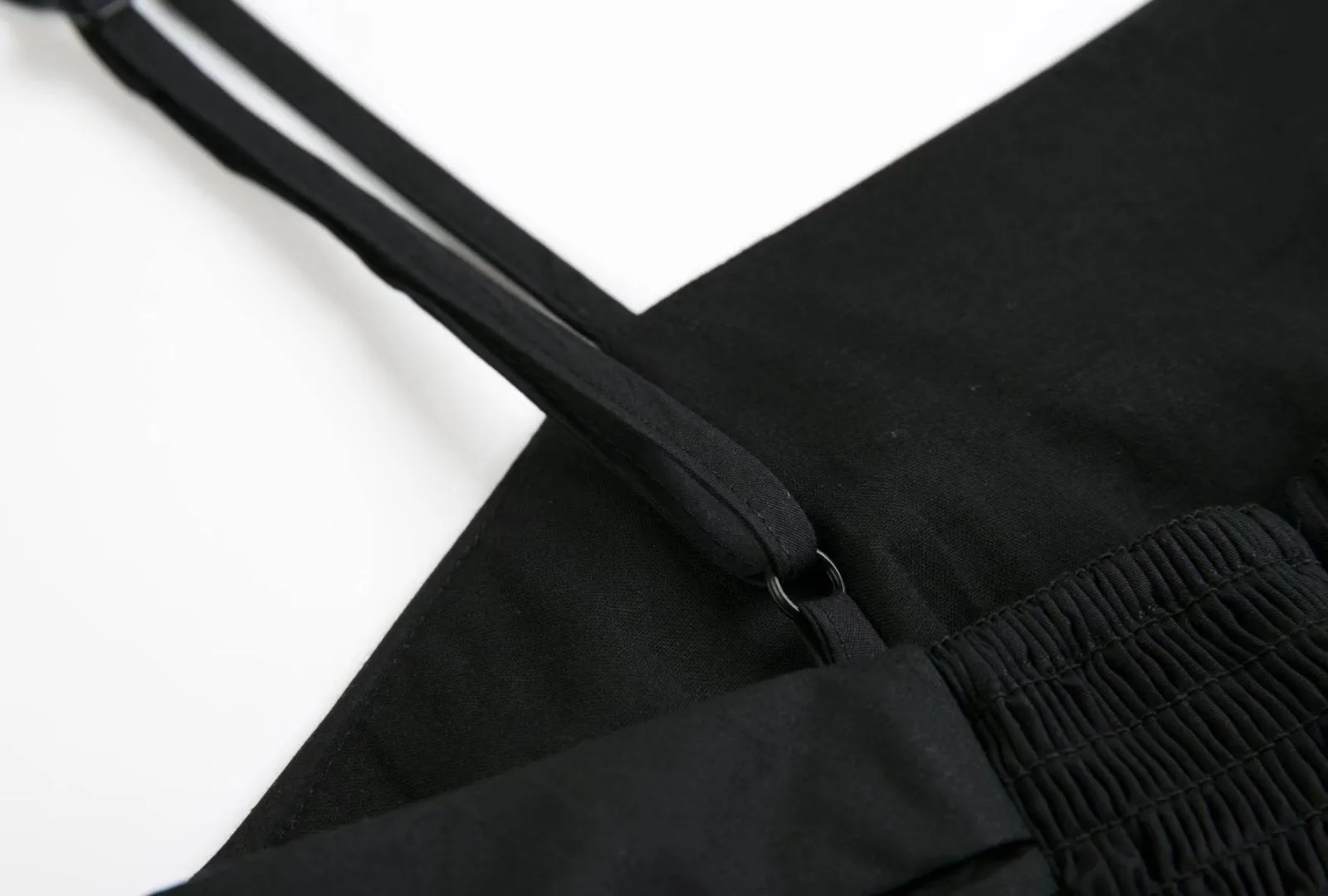 Retro Solid Color Outer Wear Underwear Slim Waist Elegant Dress Summer Pleated Suspender Midi Dress