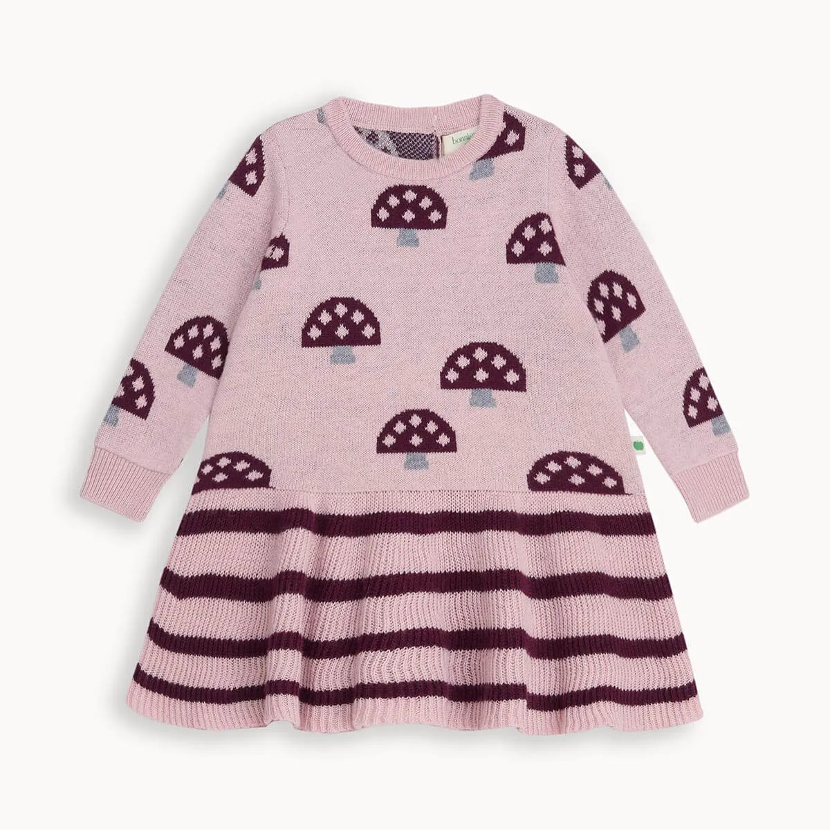 Sage - Dusty Pink Mushroom Knit Dress