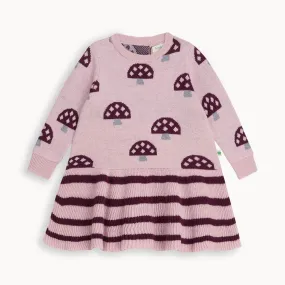 Sage - Dusty Pink Mushroom Knit Dress