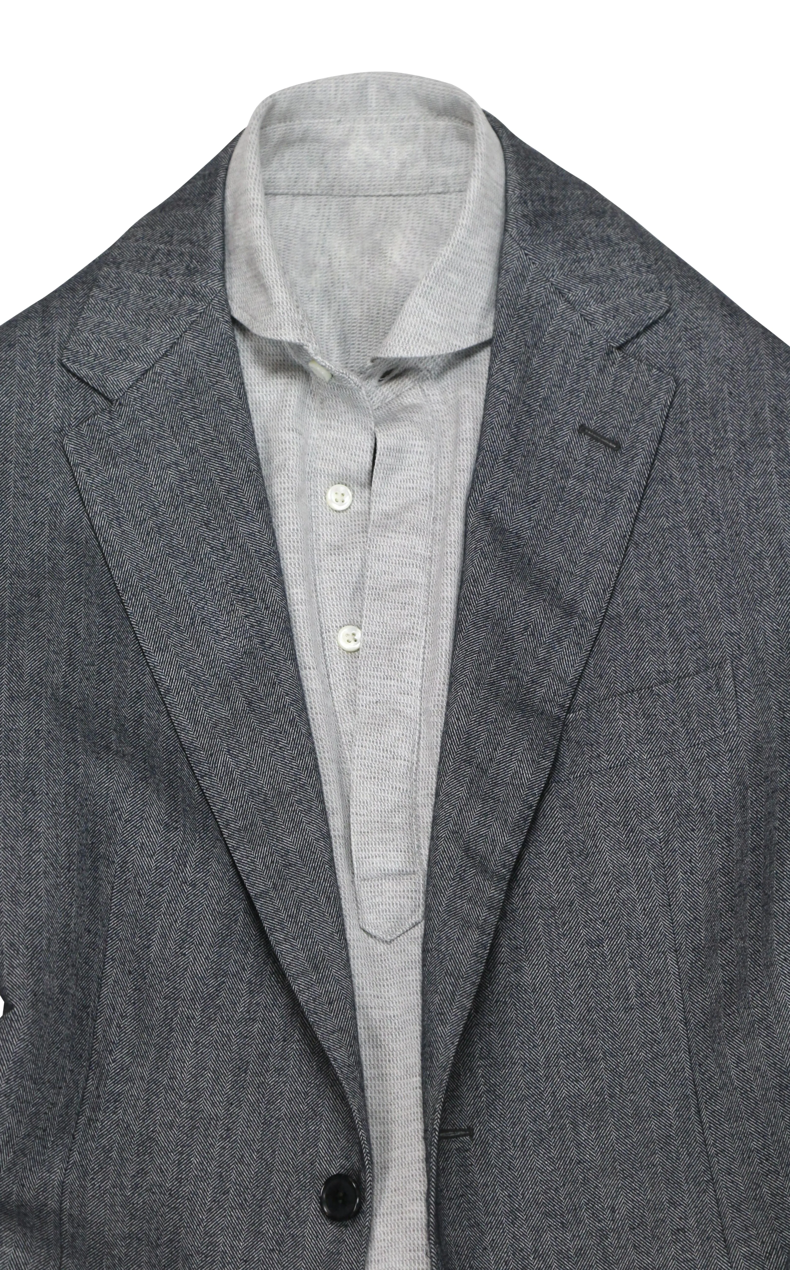 Sartorio Napoli - Grey Herringbone Wool Sports Jacket 52