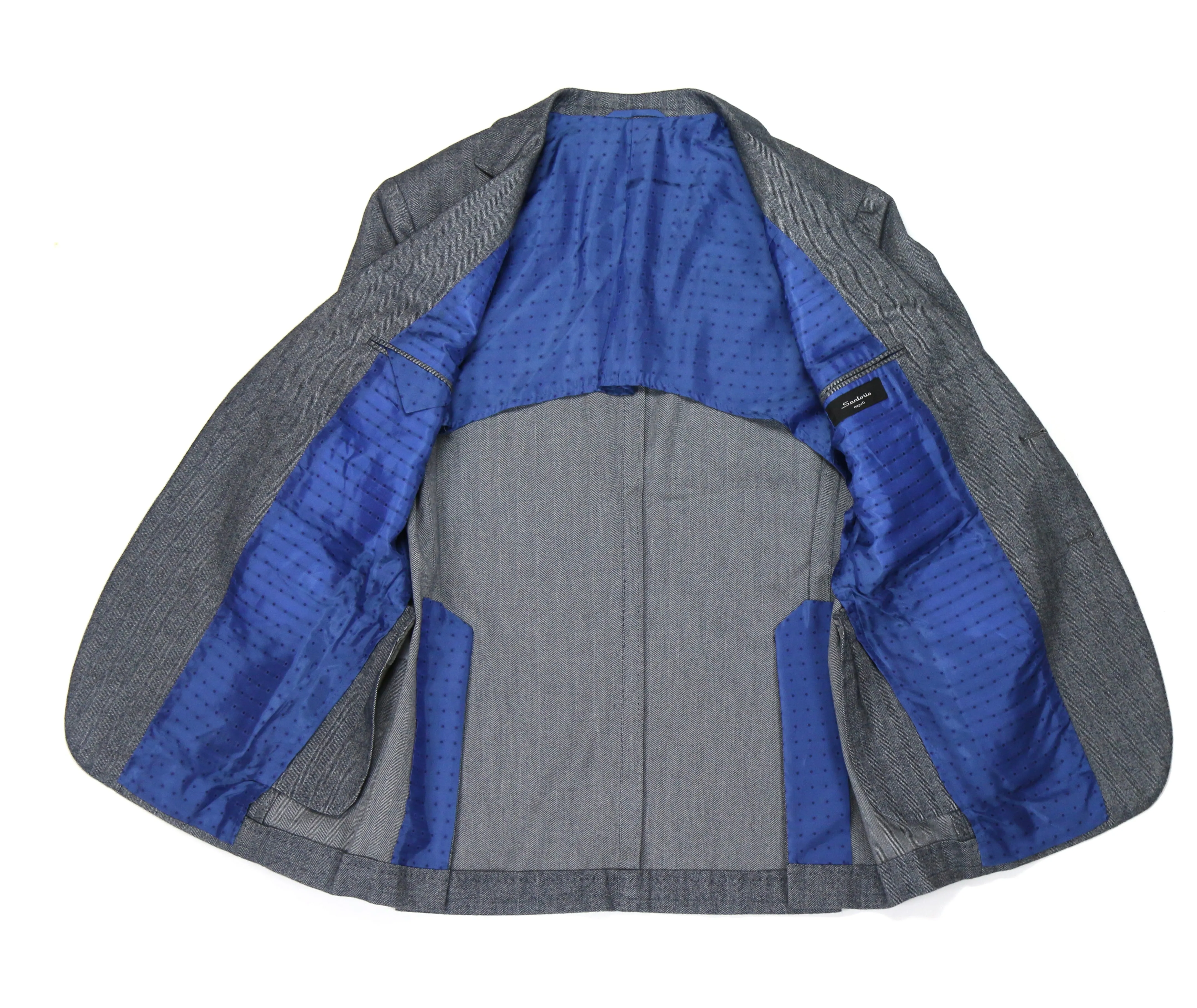 Sartorio Napoli - Grey Herringbone Wool Sports Jacket 52
