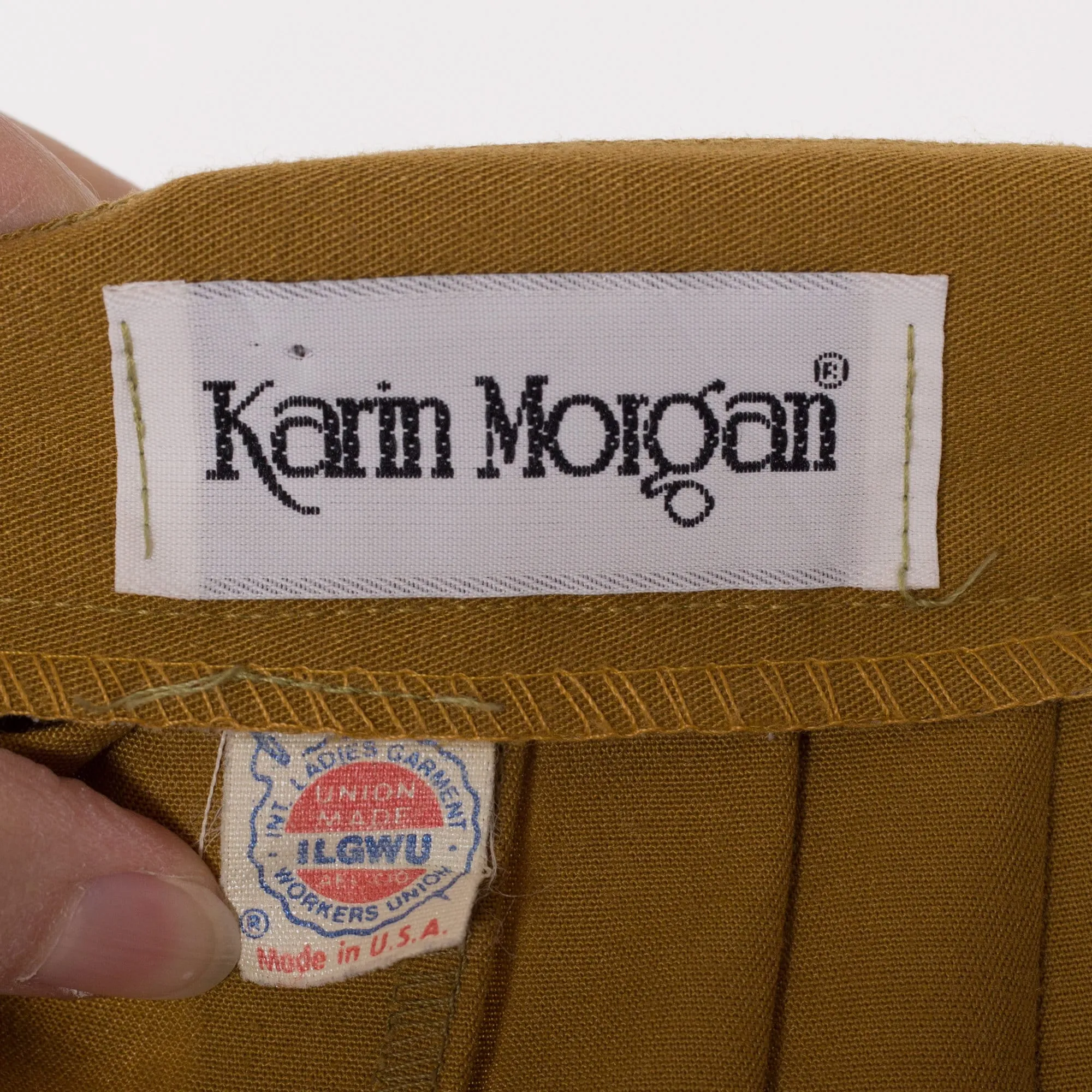 Small 80s Mustard Yellow Pleated Mini Skirt 25.5"