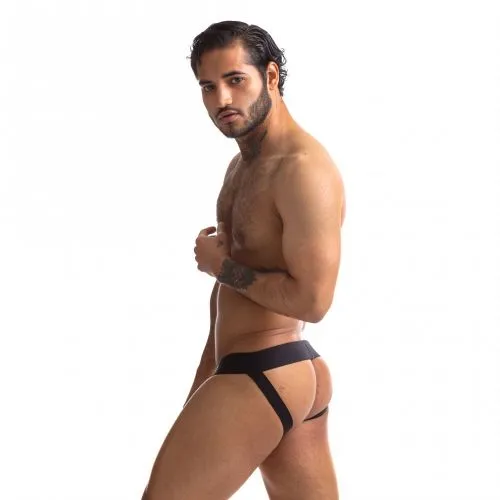 Sport Fucker Jersey Jock - Large (Black/Black)