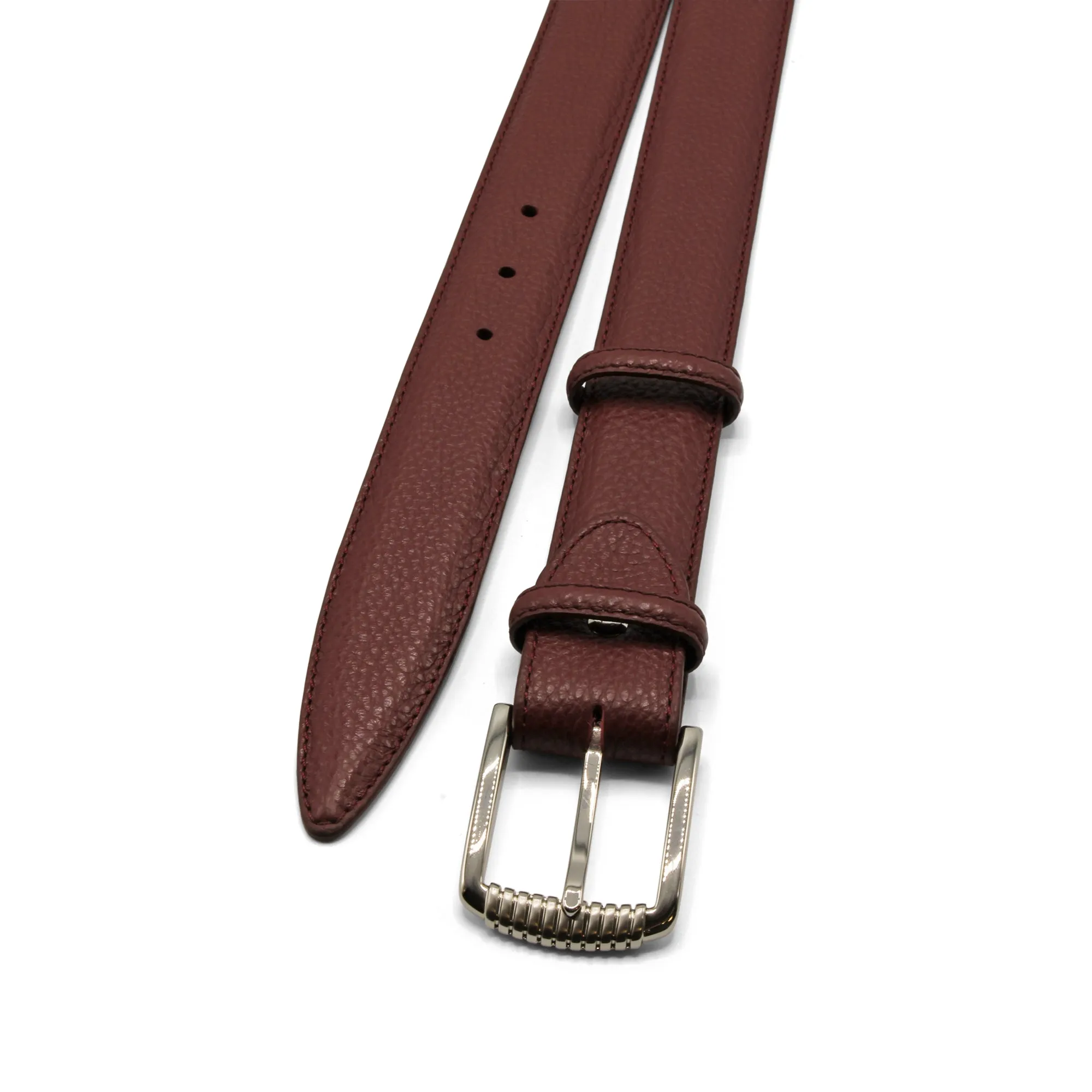 Tumbled Casual Bogart Burgundy Belt