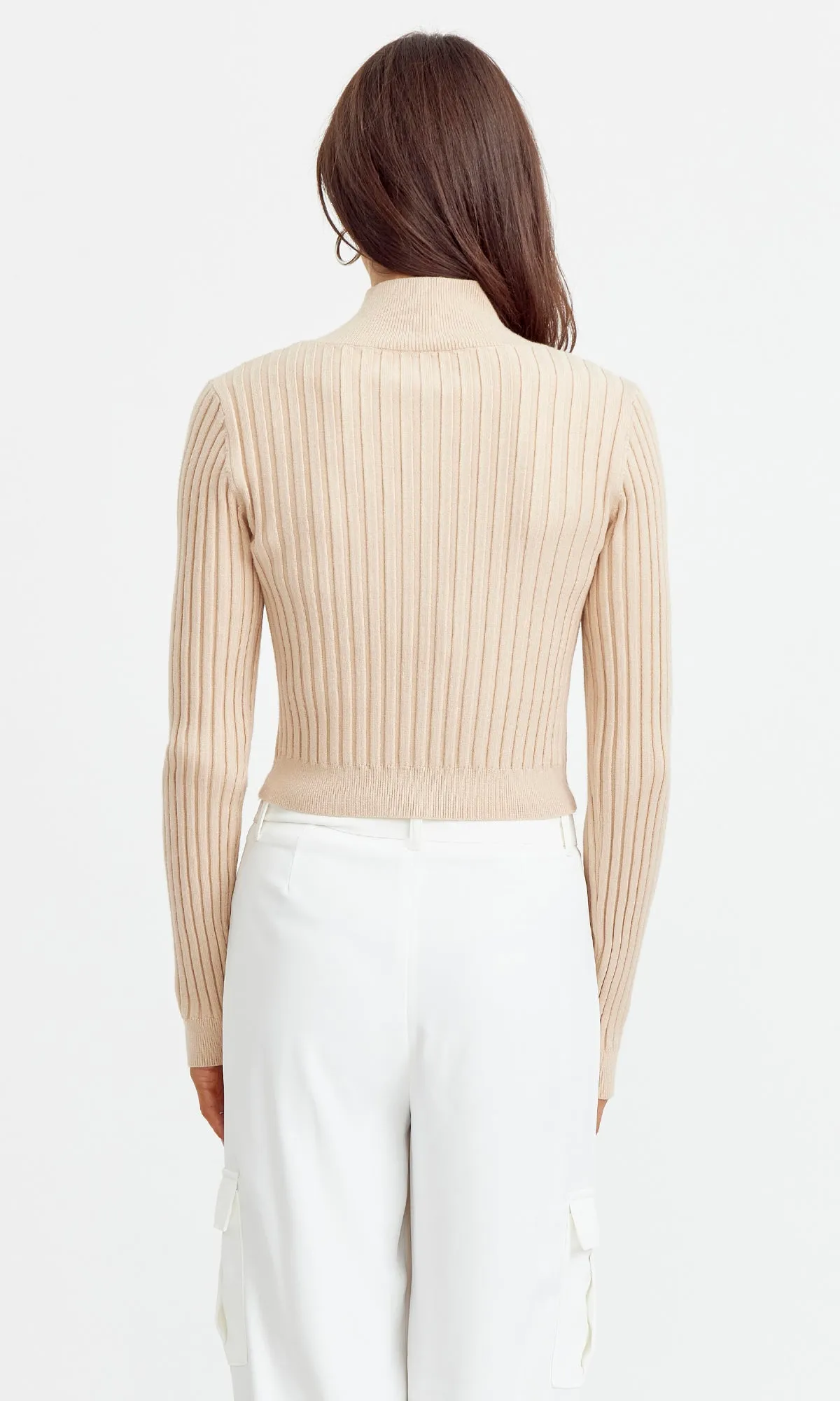 Val Zip Front Knit Top