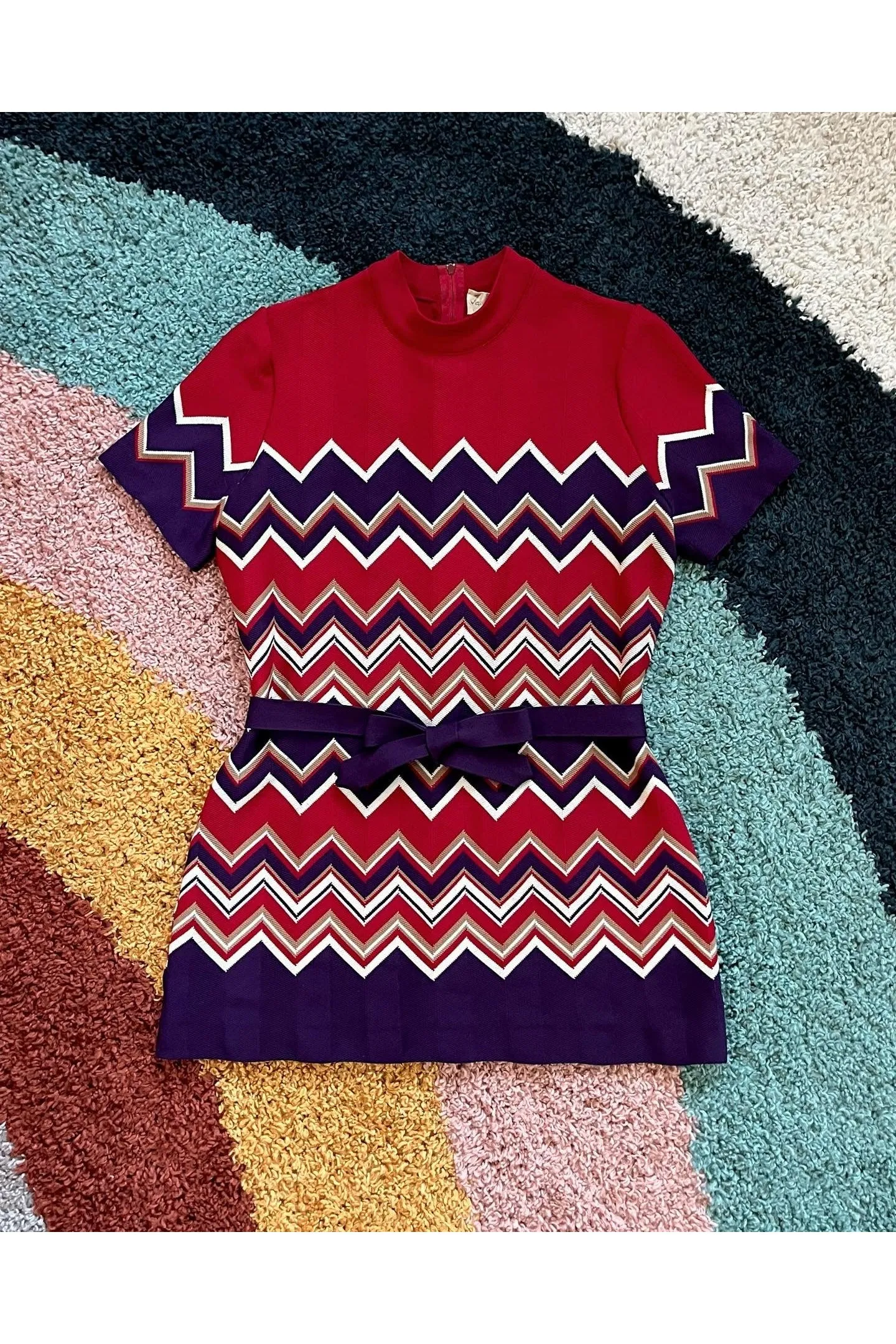 Vintage 60s-70s 2-piece Zig Zag Set