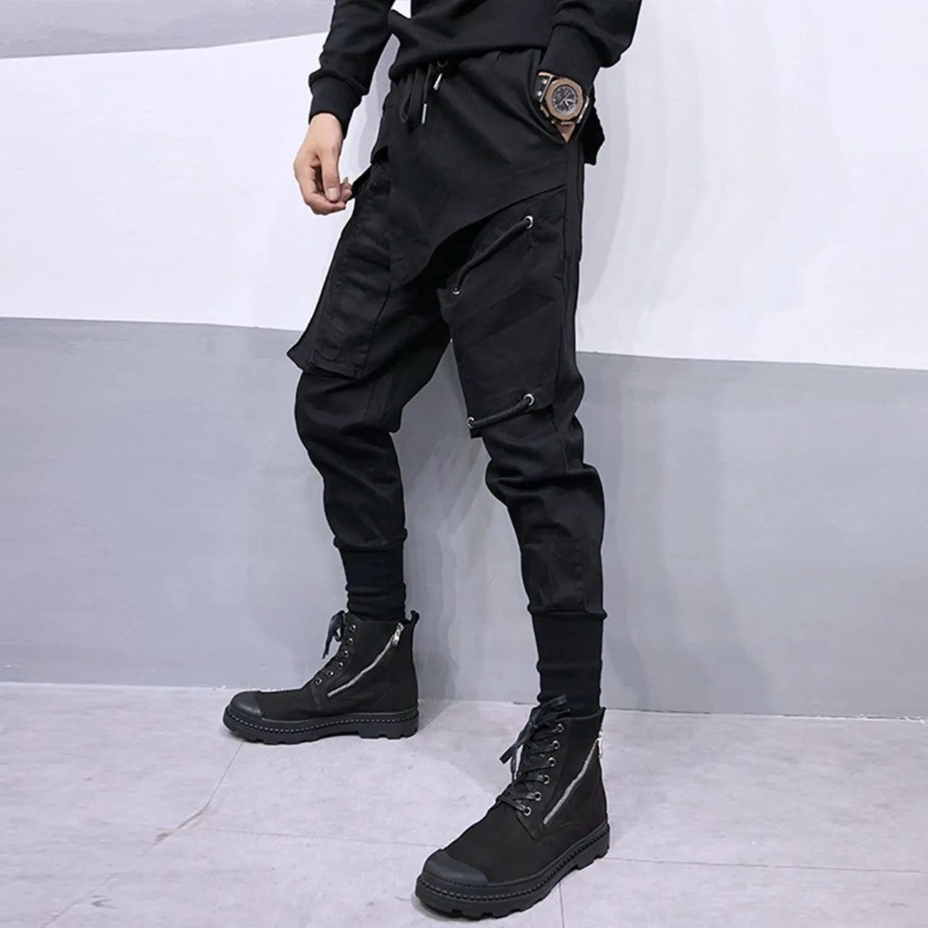 WLS Dark Drawstring Cargo Pants