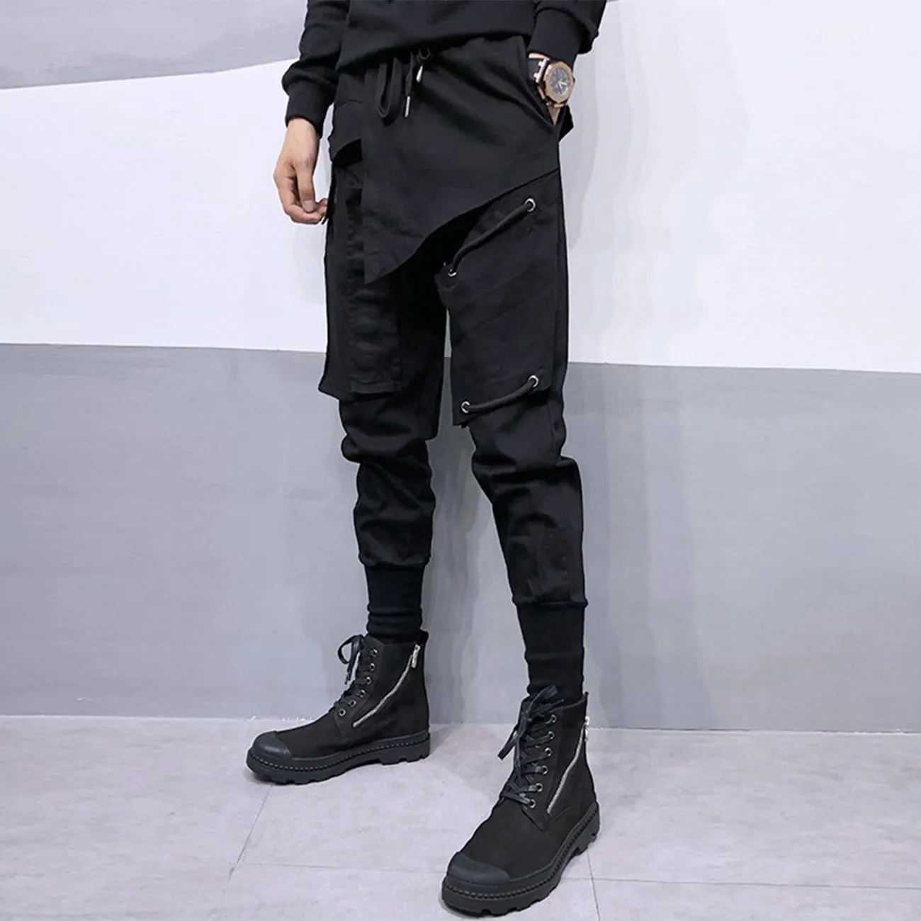 WLS Dark Drawstring Cargo Pants