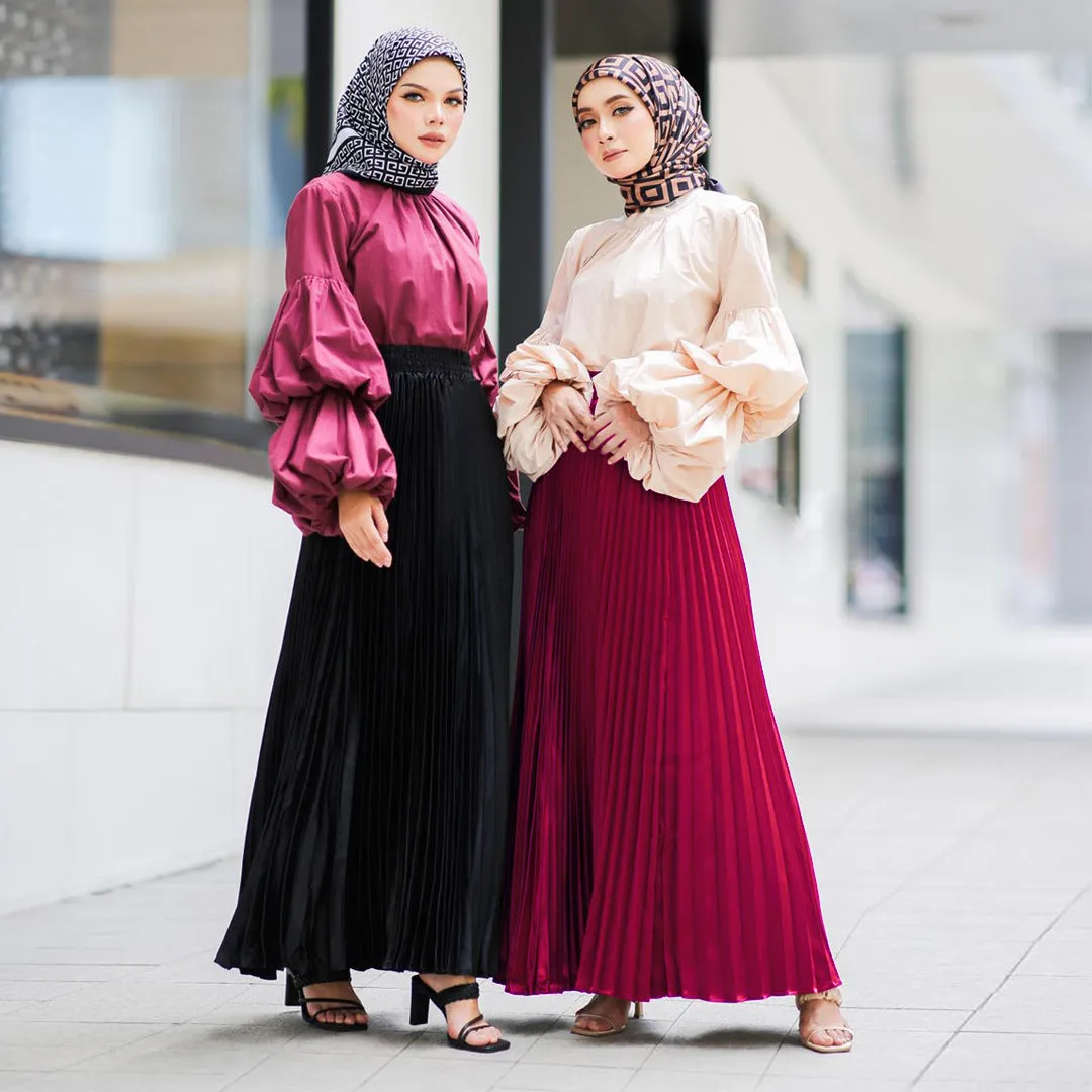 Women's Pressed Pleated Maxi Skirt