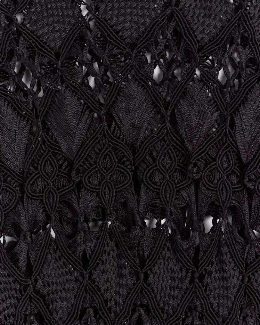 Zimmermann 'fringed macramé' midi dress, black, 14